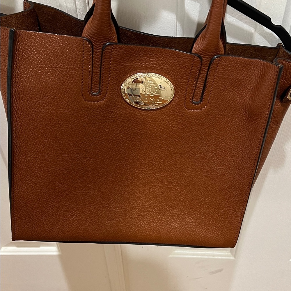Roberto Cavalli Tan Leather Tote
